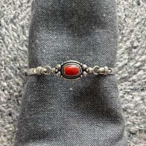 Sophisticated Coral Sterling Silver Bracelet